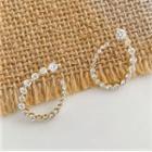 Rhinestone U Shape Earring 1 Pair - Gold - One Size