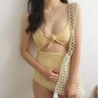 Gingham Cut Out Swimsuit