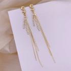 Alloy Rhinestone Fringed Earring 1 Pair - S - Tassel - One Size