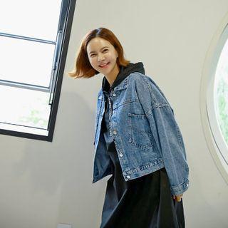 Bead Letter Denim Trucker Jacket