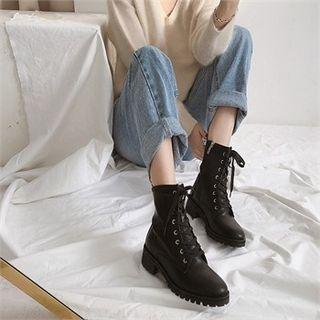 Lace-up Zip-up Boots