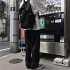 Buttoned High-waist Straight-cut Trousers