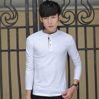 Long-sleeve Button-front Top