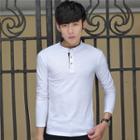 Long-sleeve Button-front Top