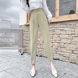 High-waist Frilled Straight-cut Pants