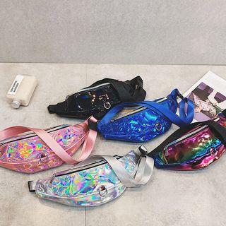 Iridescent Hoop Accent Belt Bag