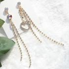 Non-matching Rhinestone Accent Threader Earring