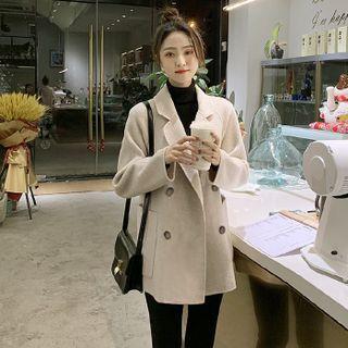 Double-breasted Medium Long Loose-fit Cashmere Jacket