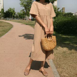 Open-placket A-line Dress