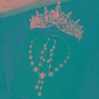 Wedding Embellished Tiara / Drop Earring / Necklace / Set