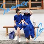 Plain Convertible Loose-fit Short-sleeve Dress