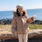 Faux Fur Hooded Padded Jacket