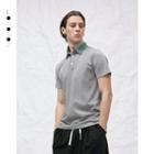 Asymmetric Hem Short-sleeve Polo Shirt