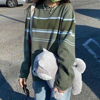 Long Sleeve Stripes Pattern Top
