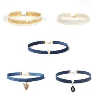 Pendant Denim Choker
