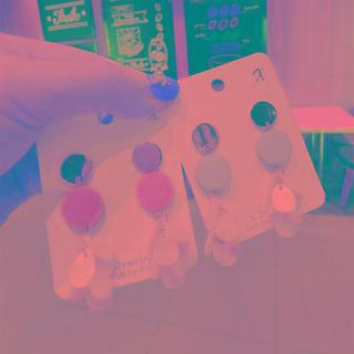 & Wooden Disc Drop Earring