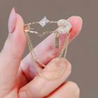 Safety Pin Rhinestone Chain Alloy Brooch Ly2656 - Brooch - Gold - One Size