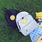 Smiley Print Canvas Backpack