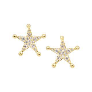 Rhinestone Star Ear Studs One Size