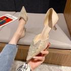 Rhinestone Bow Pointed-toe Shoes