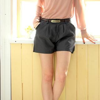 Faux-leather Trim Shorts
