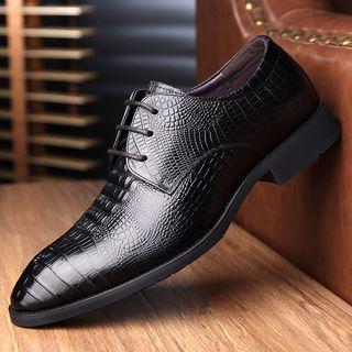 Genuine Leather Croc Grain Dress Shoes