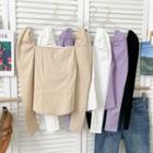 Puff-sleeve Square-neck Crop T-shirt In 8 Colors