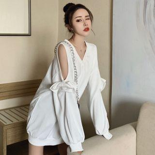 Plain Bow Off-shoulder Top