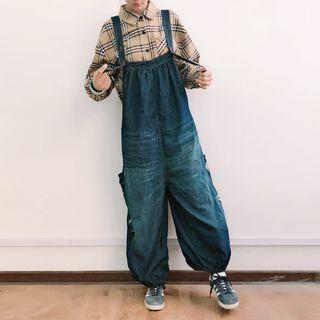Crop Wide Leg Jumper Jeans Dark Blue - One Size