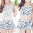Set: Printed 2-piece Swimsuit + Cover-up