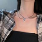 Rhinestone Cross Chain Necklace Necklace - One Size