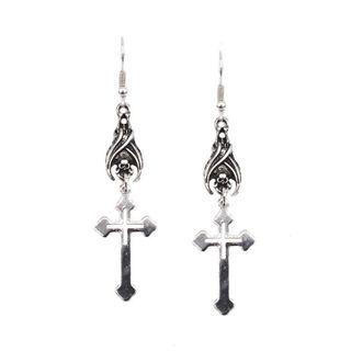 Cross Drop Earring 1 Pair - Cross Drop Earring - Silver - One Size