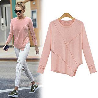 Asymmetric-hem Pullover