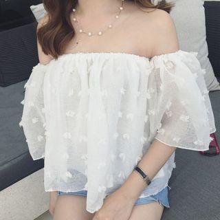 Flower Off-shoulder Top