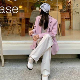 Long-sleeve Plain Medium Blazer