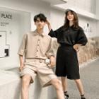 Couple Matching Elbow-sleeve Playsuit