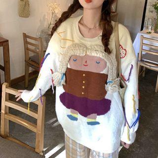 Cartoon Sweater White - One Size