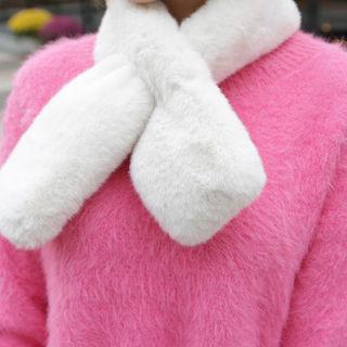 Colored Faux-fur Muffler Scarf