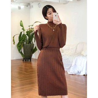 Dali Hotel Vest Overlay Rib Knit Dress