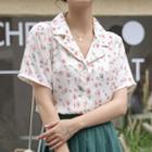Short-sleeve Small Daisy Print Shirt