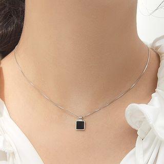 Square Pendant Sterling Silver Choker