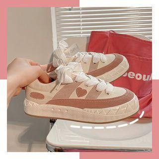 Platform Heart Accent Sneakers