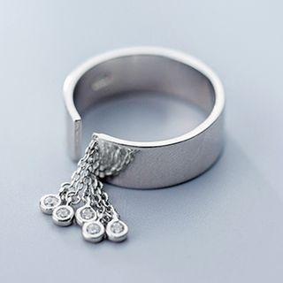 925 Sterling Silver Fringed Open Ring As Shown In Figure - One Size
