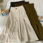 Corduroy High-waist Midi Skirt In 5 Colors