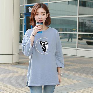 3/4-sleeve Appliqu  T-shirt