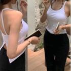 Halter-neck Slit Camisole Top