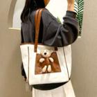 Bear Accent Two-tone Tote Bag