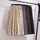 Corduroy Dotted A-line Midi Crinkle Skirt