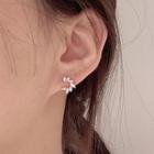 925 Sterling Silver Rhinestone Earring 1 Pair - Stud Earrings - Silver - One Size
