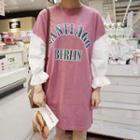 Letter Bell-sleeve Panel T-shirt